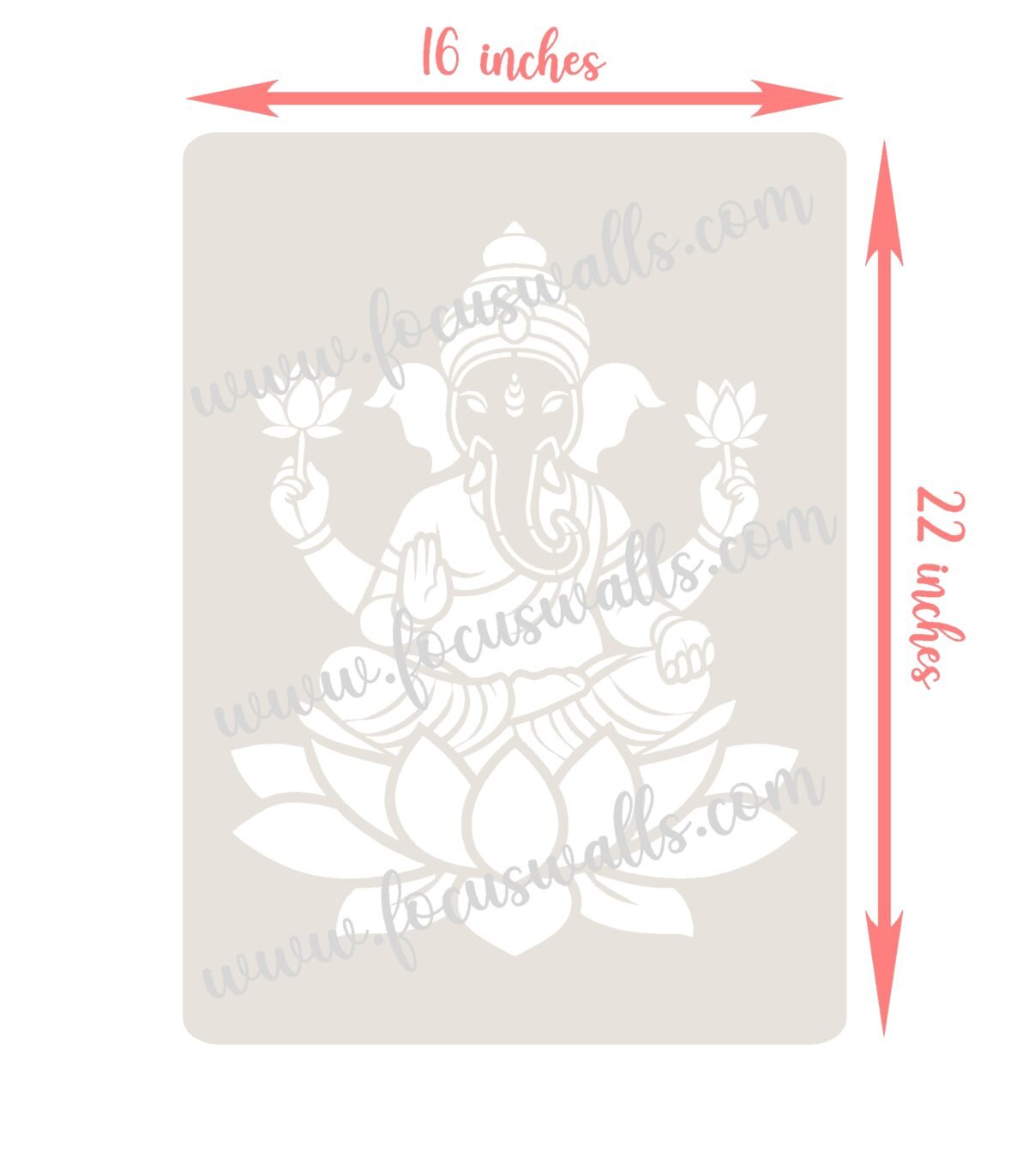 FW6001 -Reusable Wall Stencil Design-16x22 Inch - Image 2